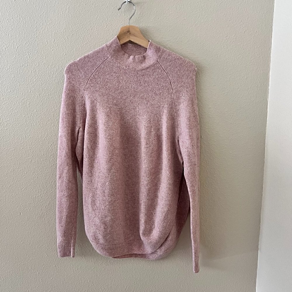COS Light Pink Mock Neck Open Side Sweater XS​​​​​​​​​​​​​​​​​​